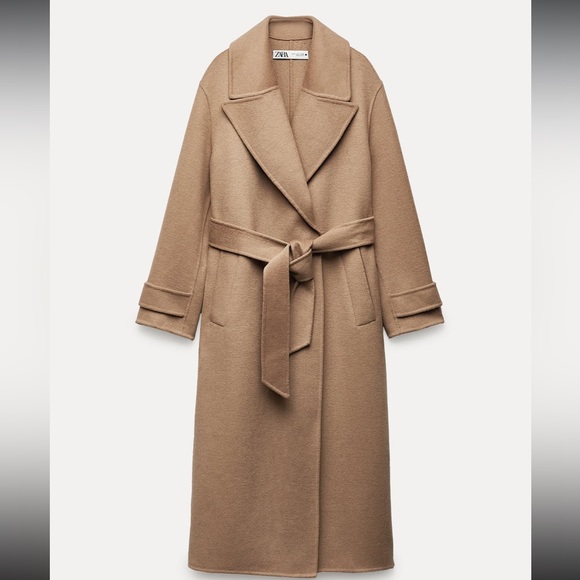 Zara double faced wool camel coat - Picture 5 of 12